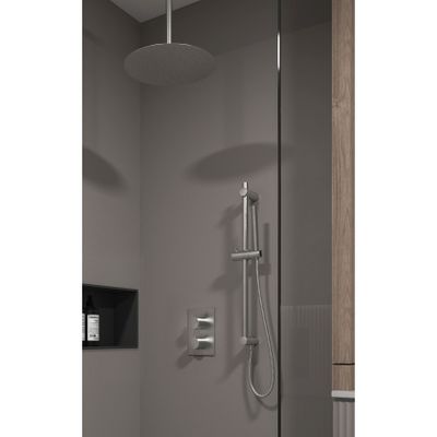 Regendouche set SaniClear Exclusive | Inbouw | 30 cm | Thermostaatkraan | Incl.Inbouwdeel | 2-weg | Rond | RVS look