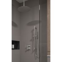 Regendouche set SaniClear Exclusive | Inbouw | 30 cm | Thermostaatkraan | Incl.Inbouwdeel | 2-weg | Rond | RVS look