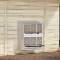 VidaXL Kippennestkast met 6 vakken gegalvaniseerd metaal zilverkleurig