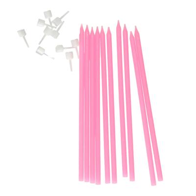Givi Italia Taartkaarsjes - 20x - lichtroze - 15,5 cm - smalle kaarse