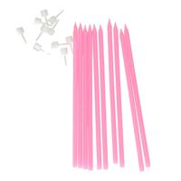 Givi Italia Taartkaarsjes - 20x - lichtroze - 15,5 cm - smalle kaarse