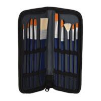 Kwasten Set voor Olieverf in Opbergtas, 10st.