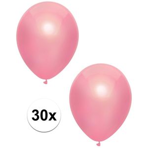 30x Roze metallic ballonnen 30 cm
