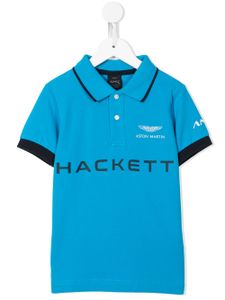 Hackett Kids polo à logo imprimé - Bleu