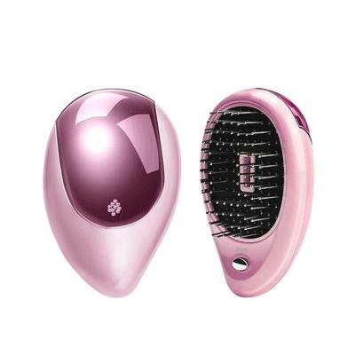 Draagbare elektrische haar Ionische borstel stijltang borstel negatieve Ion kam anti-statische massage mini steil haar kam (roze)
