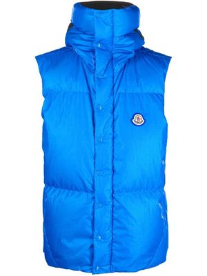 Moncler gilet matelassé à logo imprimé - Bleu
