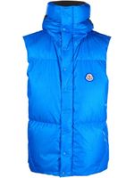 Moncler gilet matelassé à logo imprimé - Bleu