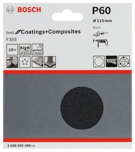 Bosch 2 608 605 496 benodigdheid voor handmatig schuren Schuurpapier Ultrafijne korrel P60 10 stuk(s)