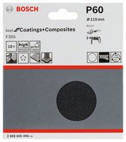 Bosch Accessories 2608605496 Schuurpapier voor schuurschijf Met klittenband, Ongeperforeerd Korrelgrootte 60 (Ø) 115 mm 10 stuk(s) - thumbnail