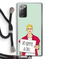 Gimme a call: Samsung Galaxy Note 20 / Note 20 5G Transparant Hoesje met koord