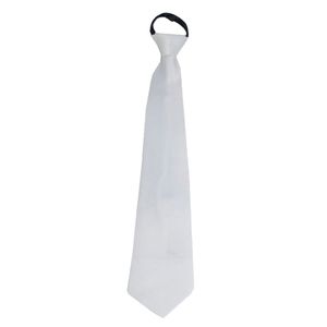 Carnaval verkleed accessoires stropdas - wit - polyester - heren/dames   -