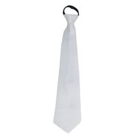 Carnaval verkleed accessoires stropdas - wit - polyester - heren/dames   - - thumbnail