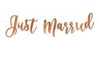 Just Married Letterslinger Rosé goud 77cm - thumbnail