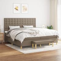 Boxspring met matras stof taupe 200x200 cm