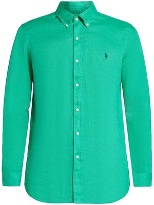 Polo Ralph Lauren chemise en lin à logo Polo Pony - Vert