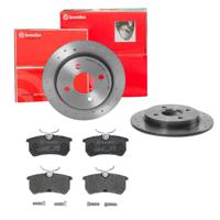 Remmenset, remschijf BREMBO, Remschijftype: Geperforeerd, Inbouwplaats: Achteras, u.a. für Ford