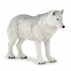 Plastic speelgoed figuur witte wolf 9,5 cm