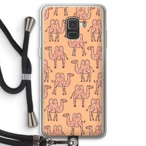 Kameel: Samsung Galaxy A8 (2018) Transparant Hoesje met koord