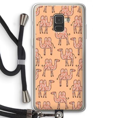 Kameel: Samsung Galaxy A8 (2018) Transparant Hoesje met koord