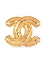 CHANEL Pre-Owned broche matelassée à logo CC (années 1980) - Or
