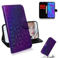 Voor Huawei Y6 2019 effen kleur kleurrijke magnetische Buckle horizontale Flip PU lederen draagtas met houder & kaartsleuven & portemonnee & Lanyard (