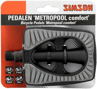 Simson Pedalen set metropool comfort 9/16 inch grijs/zwart