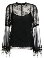 Andrew Gn blouse à superposition en dentelle - Noir - thumbnail