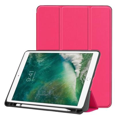 Custer textuur horizontale Flip lederen case voor iPad Pro 10 5 inch/iPad Air (2019) met drie-vouwen houder & pen slot (Rose Red)