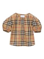 Burberry Kids blouse à carreaux en coton - Tons neutres - thumbnail