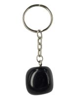 Edelsteen Sleutelhanger Obsidiaan Zwart - thumbnail