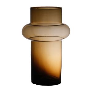 Bloemenvaas Luna - transparant amber - eco glas - D19 x H30 cm - cilinder vaas