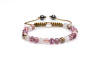 Karma Armband Spiral Pink Rose Pink Crystal
