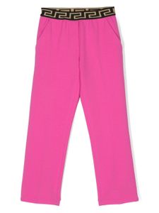 Versace Kids pantalon à taille élastiquée - Rose