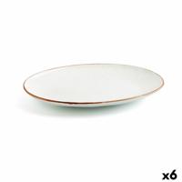 Serveerschaal Ariane Terra Ovalen Keramisch Beige (Ø 32 cm) (6 Stuks)