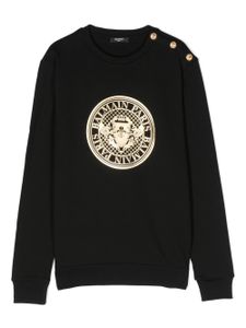 Balmain Kids sweat en coton à logo imprimé - Noir