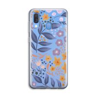 Flowers with blue leaves: Samsung Galaxy A40 Transparant Hoesje