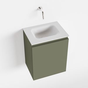 MONDIAZ OLAN 40cm toiletmeubel army. LEX wastafel talc midden geen kraangat