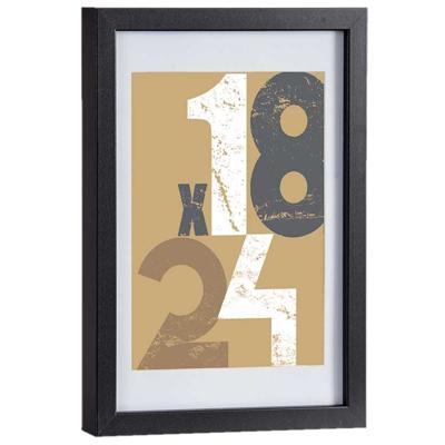 Houten fotolijst - zwart - 21 x 30 cm - fotolijstje - met passe-partout - decoratie