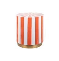 Candy Swirl Poef - Ø40 cm Oranje/Wit
