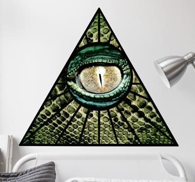 Muursticker Illuminati Reptiel Oog