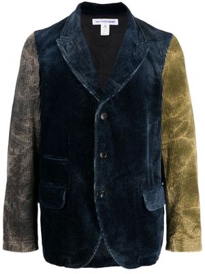 Comme Des Garçons Shirt blazer en velours côtelé à effet délavé - Bleu