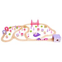 Houten treinset stad - Roze
