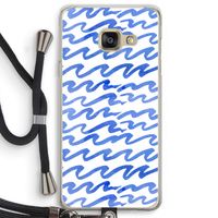 Blauwe golven: Samsung Galaxy A3 (2016) Transparant Hoesje met koord