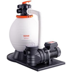 Vevor Zandfilterpomp Bovengronds 1.14HP 850W Vermogen 16-inch Zandfiltertank 18000L/H Stroomsnelheid Zwembadpompsysteem & Filters Combo Set Met 6-weg Multi-poortklep En Zeefmand, Voor Huishoudelijke En Commerciële Zwembaden