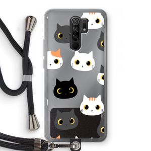 Katten: Xiaomi Redmi 9 Transparant Hoesje met koord