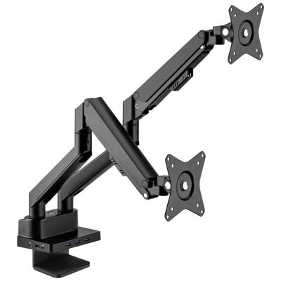 Manhattan 461887 Monitor-tafelbeugel 2-voudig 43,2 cm (17) - 81,3 cm (32) Zwart Kantelbaar en zwenkbaar