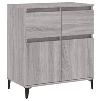 vidaXL Dressoir 60x30x75 cm bewerkt hout grijs sonoma eikenkleurig - thumbnail