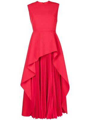 Solace London robe mi-longue évasée à design sans manches - Rouge