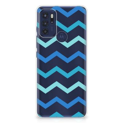 Motorola Moto G60s | TPU bumper | Zigzag Blauw