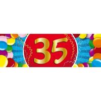 35 jaar leeftijd sticker - 19 x 6 cm - verjaardag - jubileum - versiering